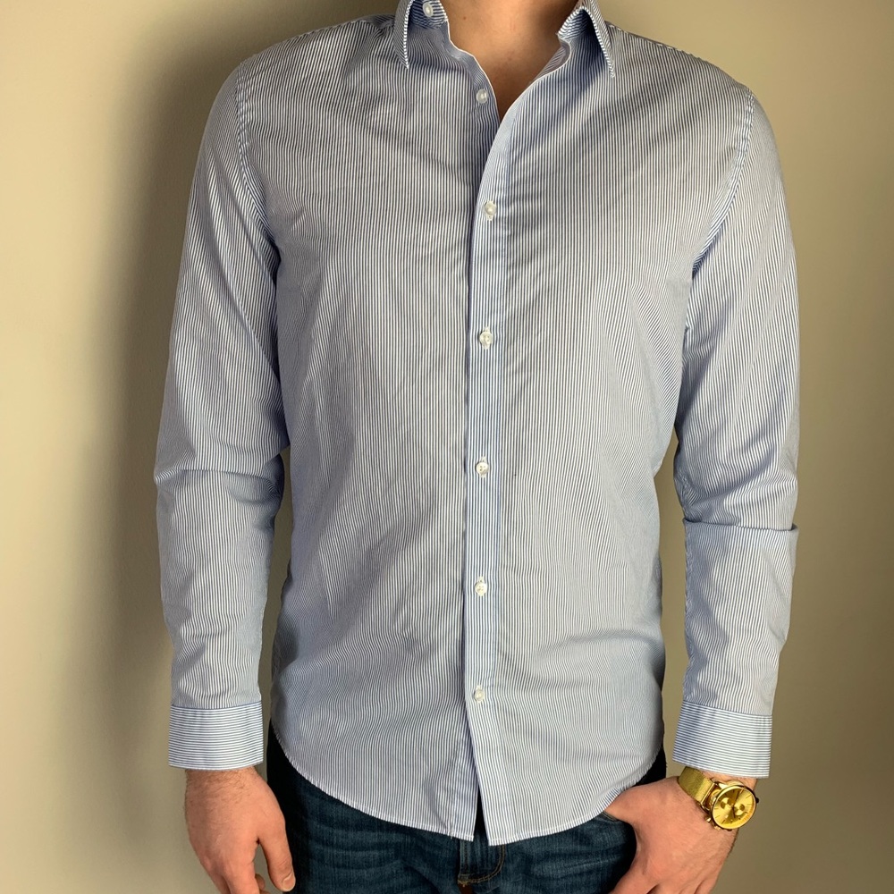 H&M Light Blue Striped Button Down Shirt